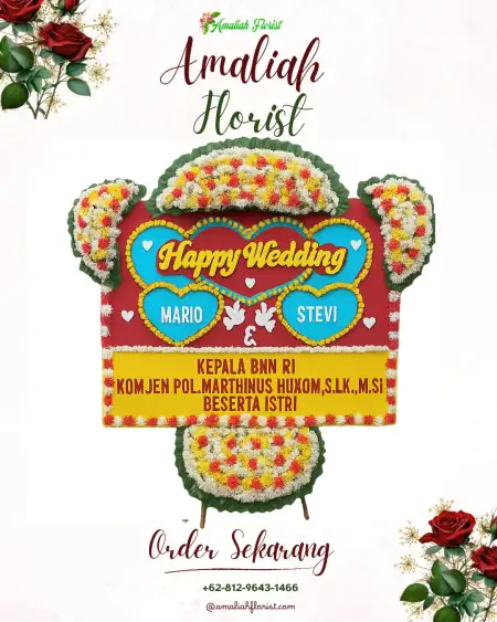 Papan Bunga Pernikahan Manis Mata